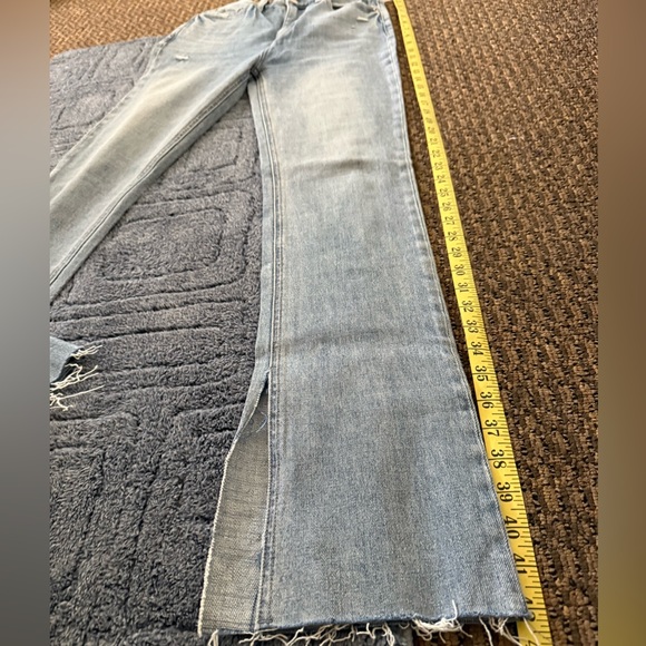 Pistola Light Wash Raw Hem Straight Flare Jeans Distressed Denim Sz 25 - Picture 16 of 16